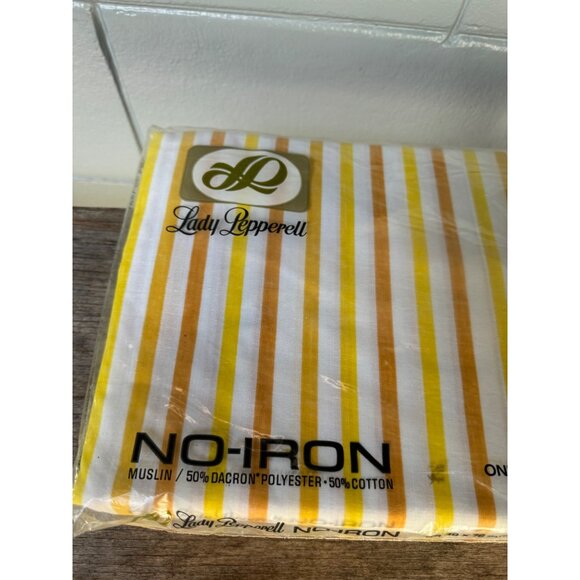 NOS Vintage Lady Pepperell No-Iron Muslin Twin Sheet Set 50% Dacron Polyester 50 - Picture 6 of 6